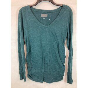 Everyday Elegance: Women's Small Green Long Sleeve Casual Shirt
